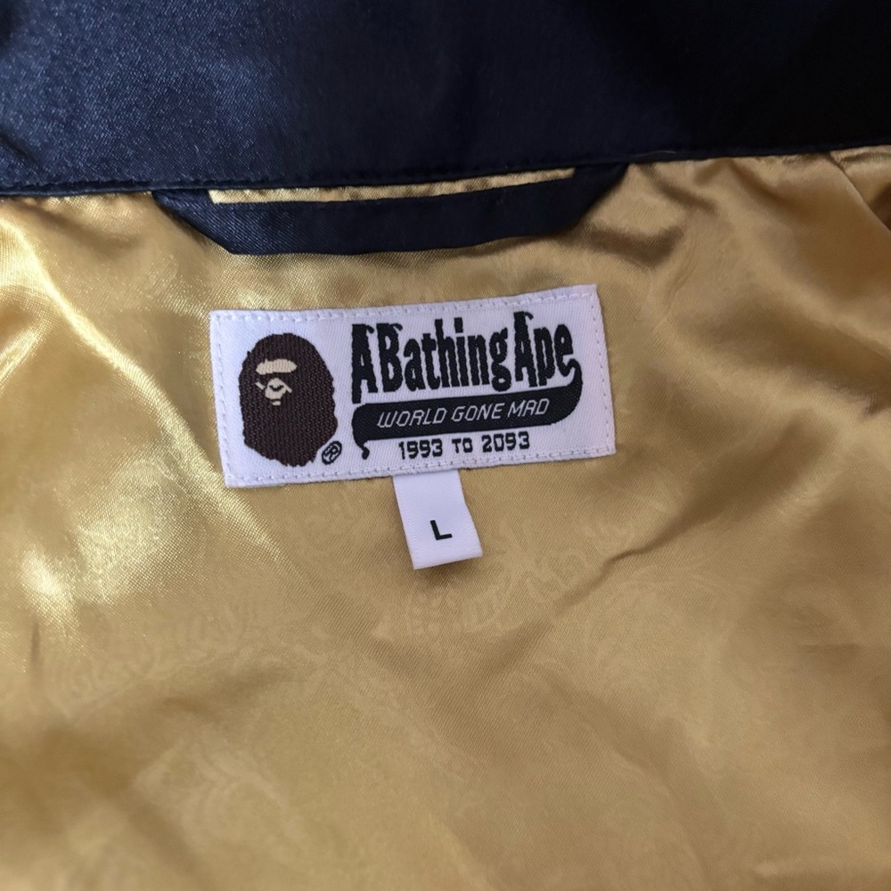 🔥 BAPE Japan Mens Silk Tiger Embroidered Sukajan Jacket L Black Gold 🔥 - Picture 14 of 16